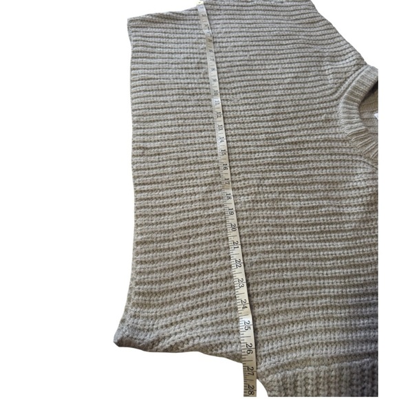 OAK + FORT light grey boxy chunky oversized cropped sweater womens size large - Picture 10 of 14